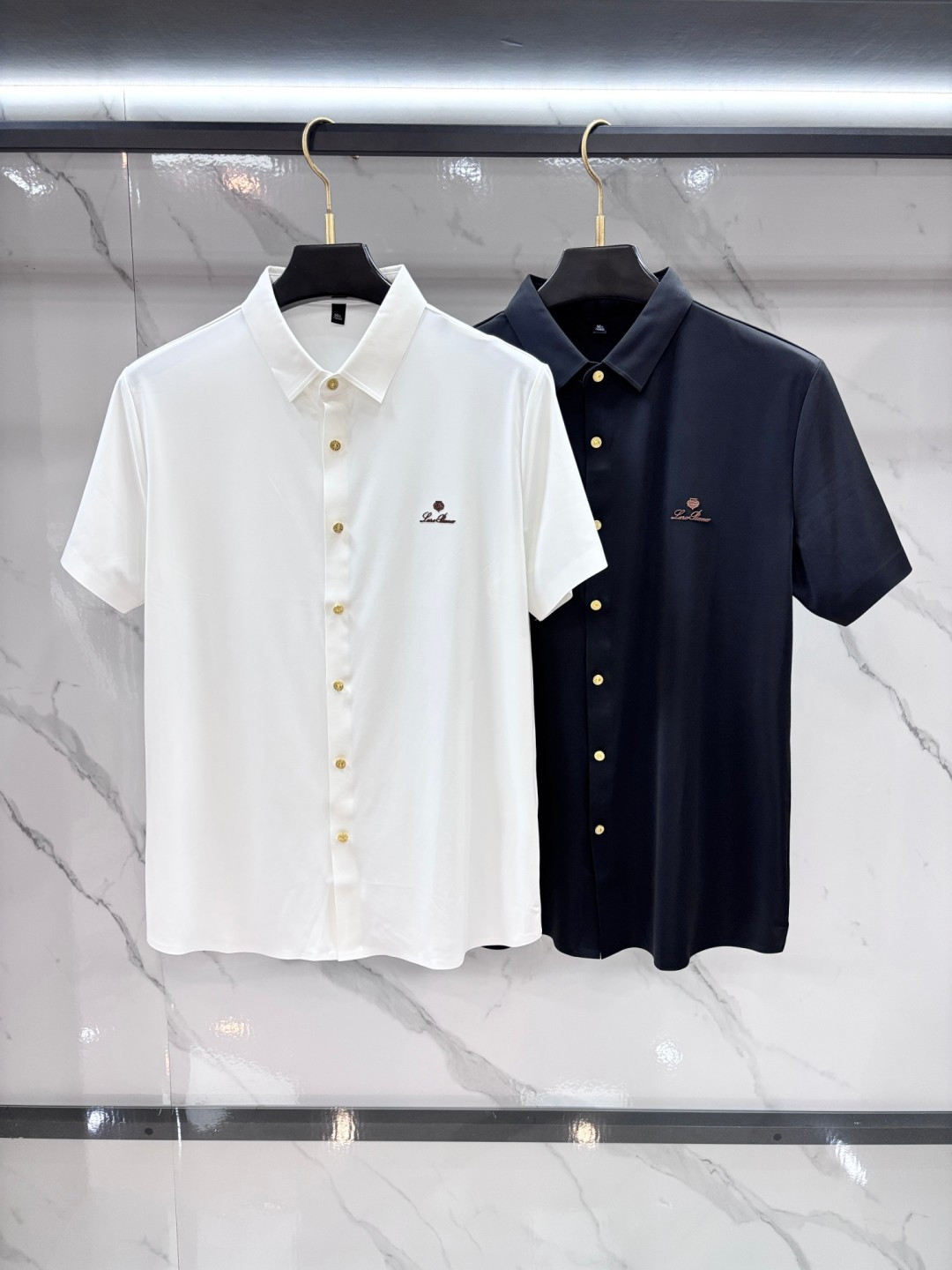 Loro Piana ss新款翻领短袖衬衫，定制顶级冰爽锦氨无痕衬衫🔥！重工艺设计，时尚大牌元素logo