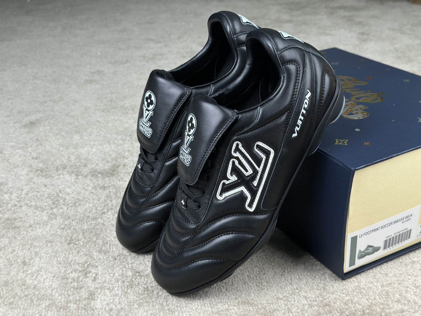 Louis Vuitton LV Lvyers United Footprint Sneakers, Black Leather, Size 39-46 4 cmp i1741972754191 5371 0 3