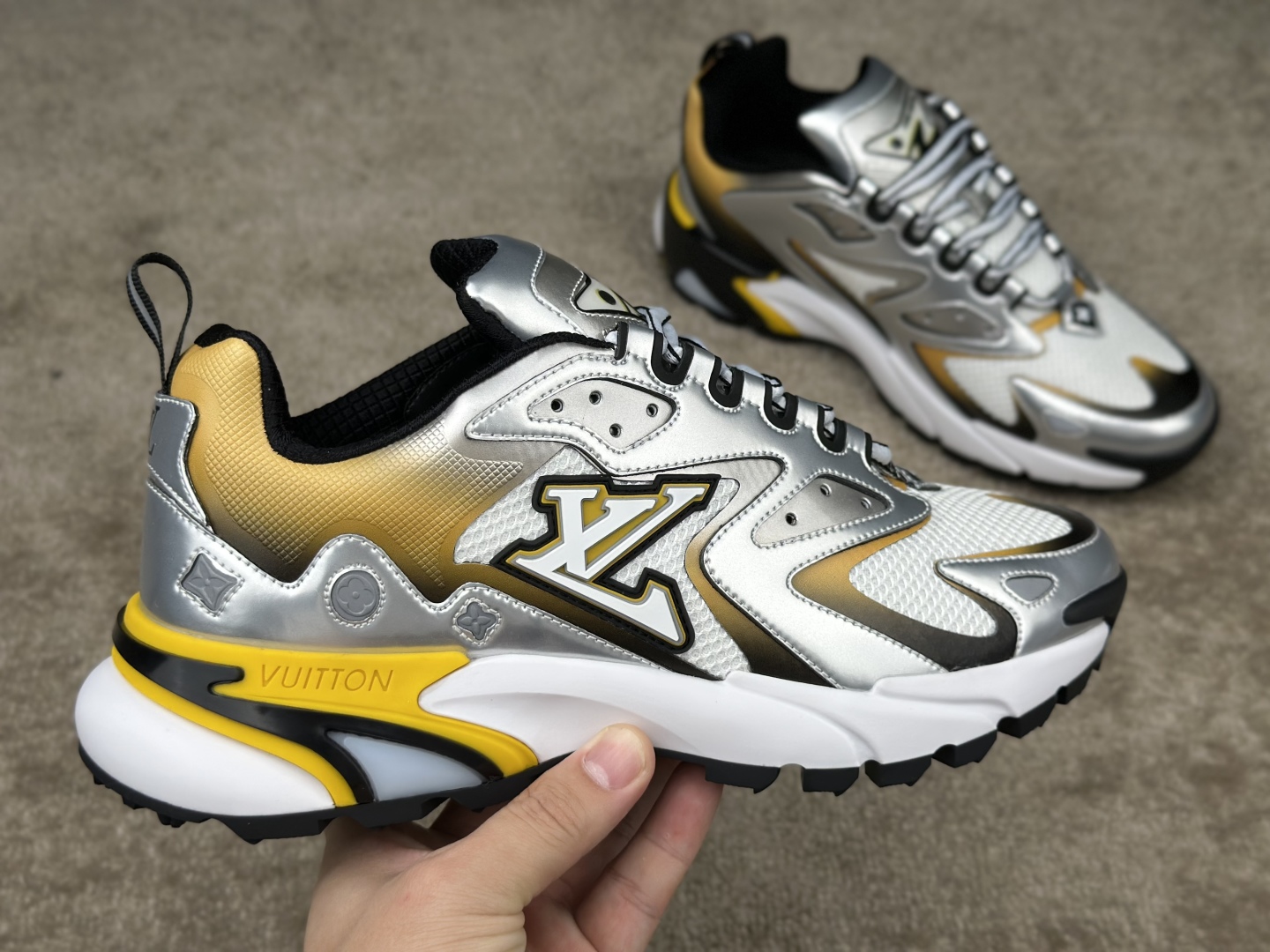 Louis Vuitton Runner Tatic Sneakers - Silver, Yellow, and Black - Size 38 to 46 5 cmp i1742064721505 9686 0 3