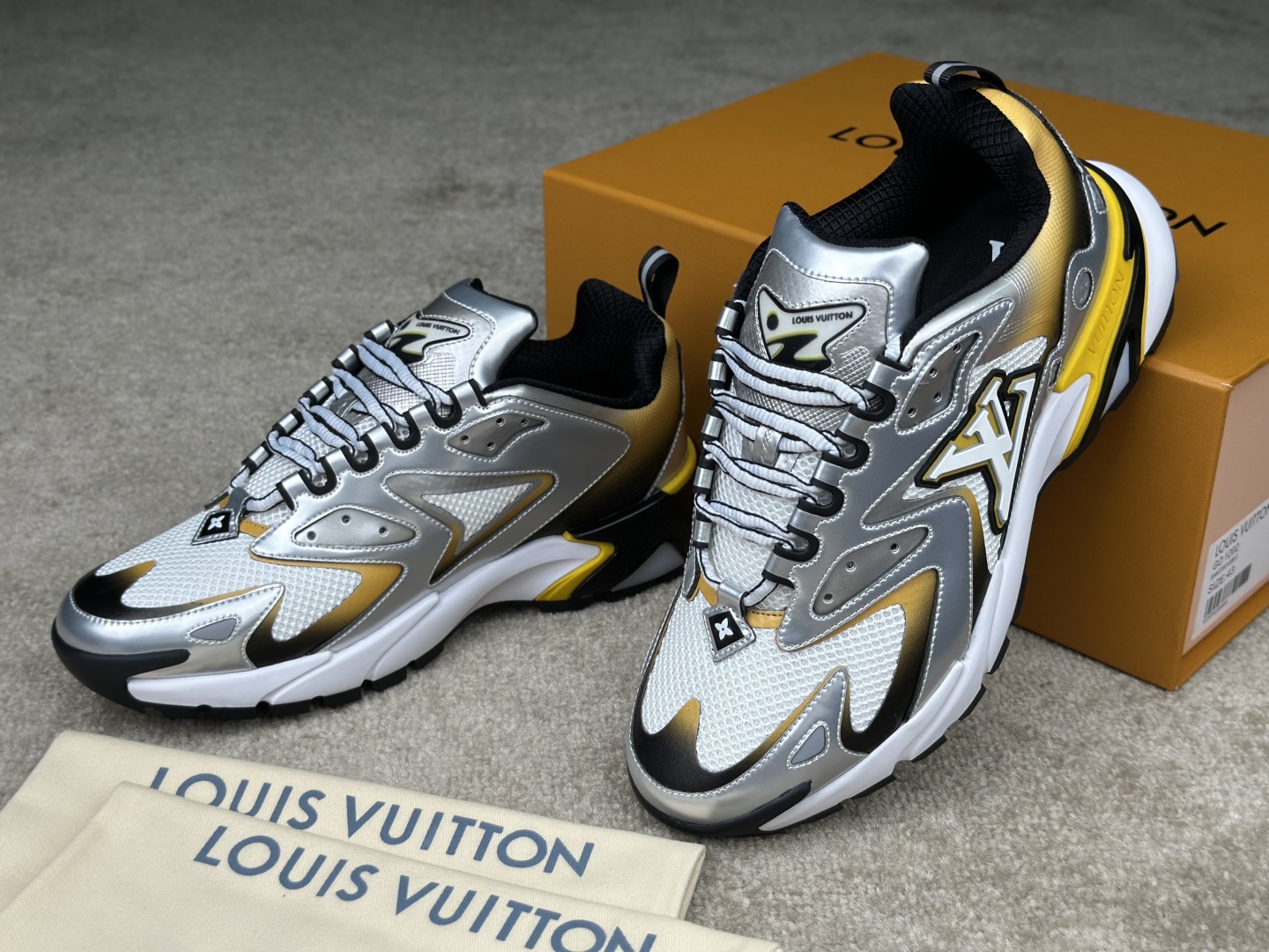 Louis Vuitton Runner Tatic Sneakers - Silver, Yellow, and Black - Size 38 to 46 4 cmp i1742064721510 5988 0 2