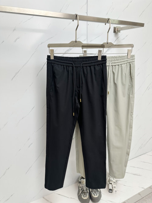 Classic Monogram Patchwork Casual Pants, Drawstring Waist, Straight Leg 1 Classic Monogram Patchwork Casual Pants, Drawstring Waist, Straight Leg