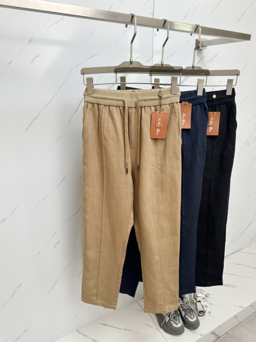 Loro Piana Men's Linen Drawstring Casual Pants - Elegant & Comfortable