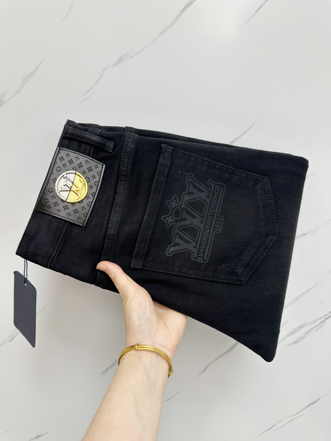 Louis Vuitton Zwarte Jeans met Logo - Stijlvol en Comfortabel (Maat 29-36)