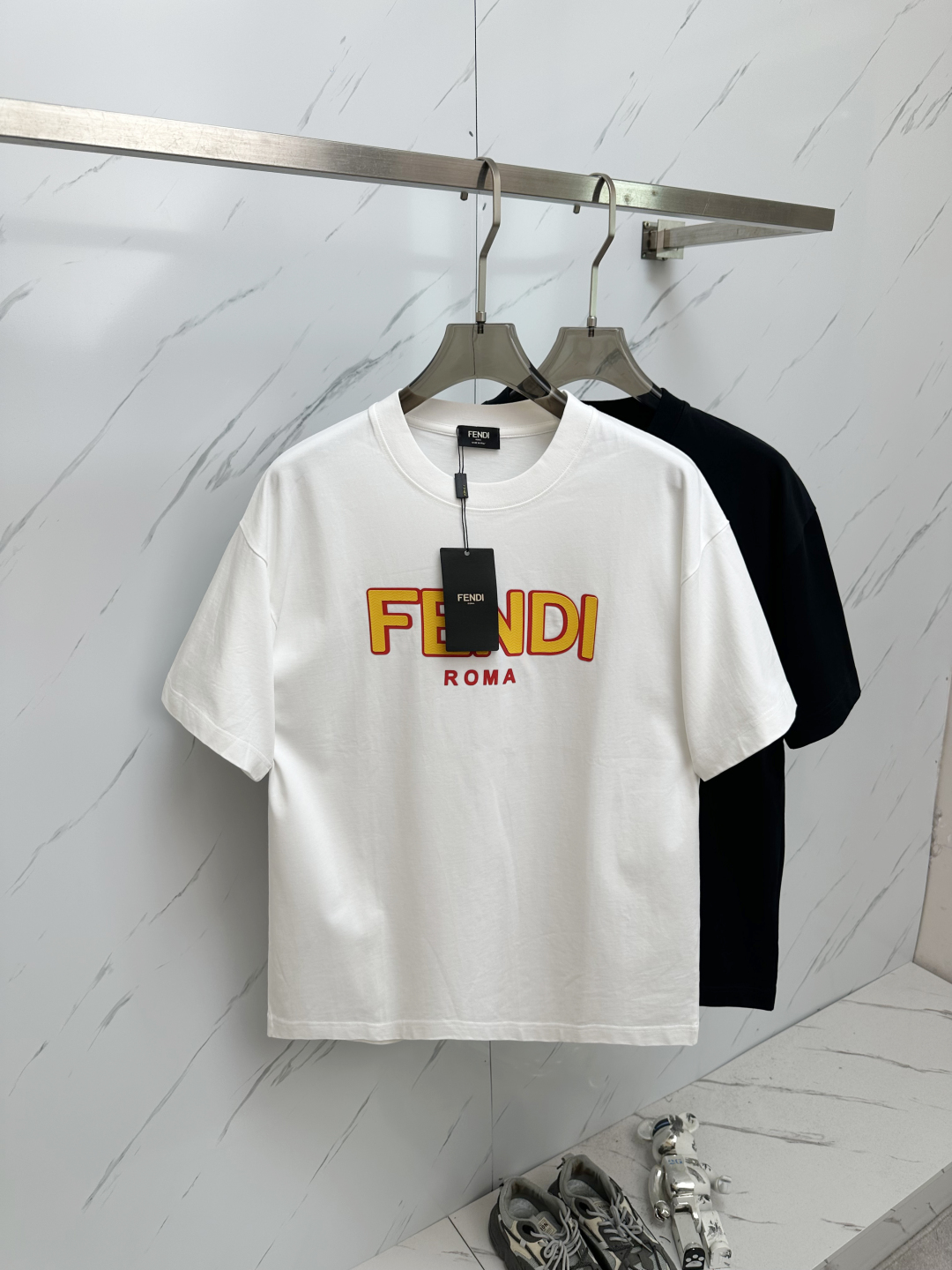 Fendi Roma Logo T-Shirt - Short Sleeve Crew Neck Tee for Men - Summer Fashion 2 cmp i1745840132731 4939 0 0