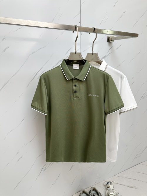 BURB Polo Shirt Short Sleeve Top Quality Jade Silk Imported Fabric for Men