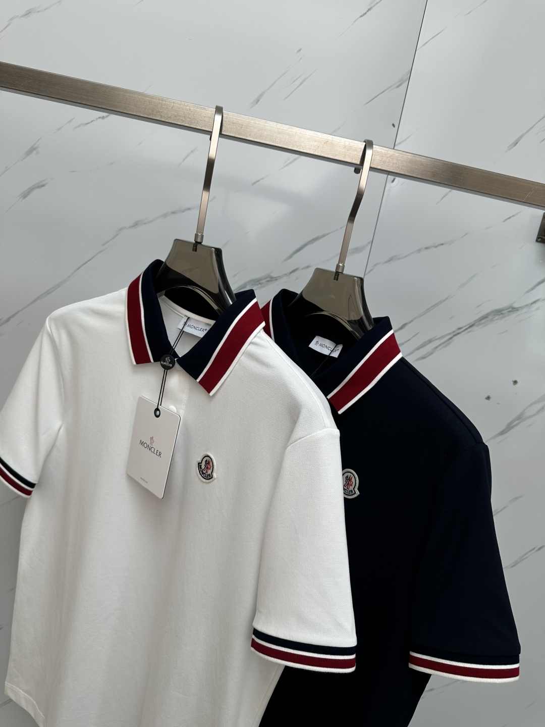 Moncler Men's Polo Shirt - Short Sleeve, Tri-Color Trim, Premium Cotton 7 cmp i1749383544058 1502 0 6
