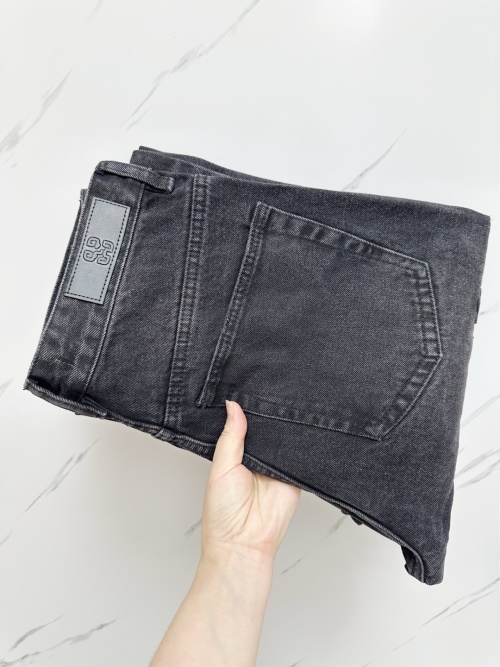 Chrome Hearts Distressed Washed Black Denim Jeans Relaxed Fit S-3XL