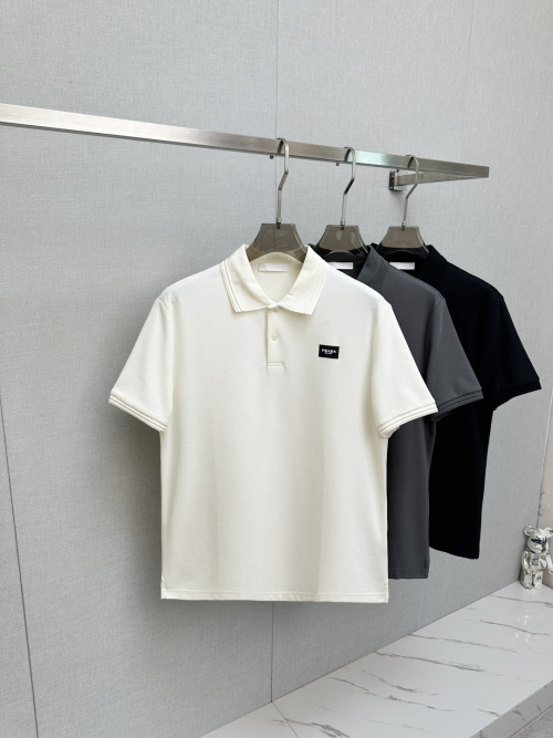 Prada Men's Polo Shirt Premium Pique Cotton Short Sleeve Classic Fit 1 Prada Men's Polo Shirt Premium Pique Cotton Short Sleeve Classic Fit