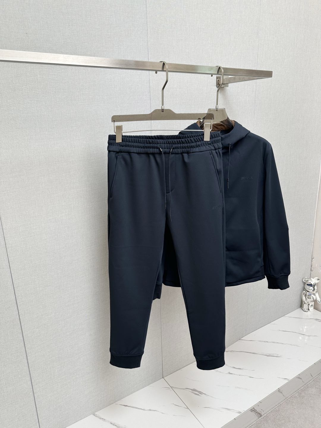 Zegna Men's Navy Blue Functional Fabric Tracksuit with Hooded Jacket 3 cmp i1754570155429 6060 0 1