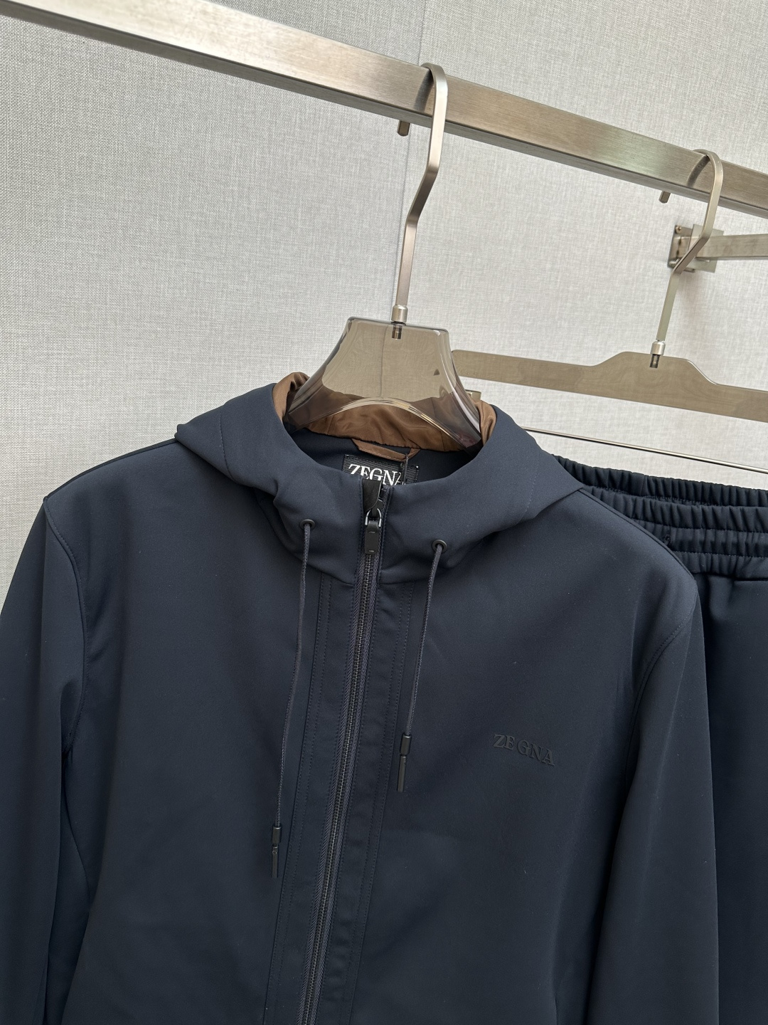 Zegna Men's Navy Blue Functional Fabric Tracksuit with Hooded Jacket 4 cmp i1754570158168 2267 0 2