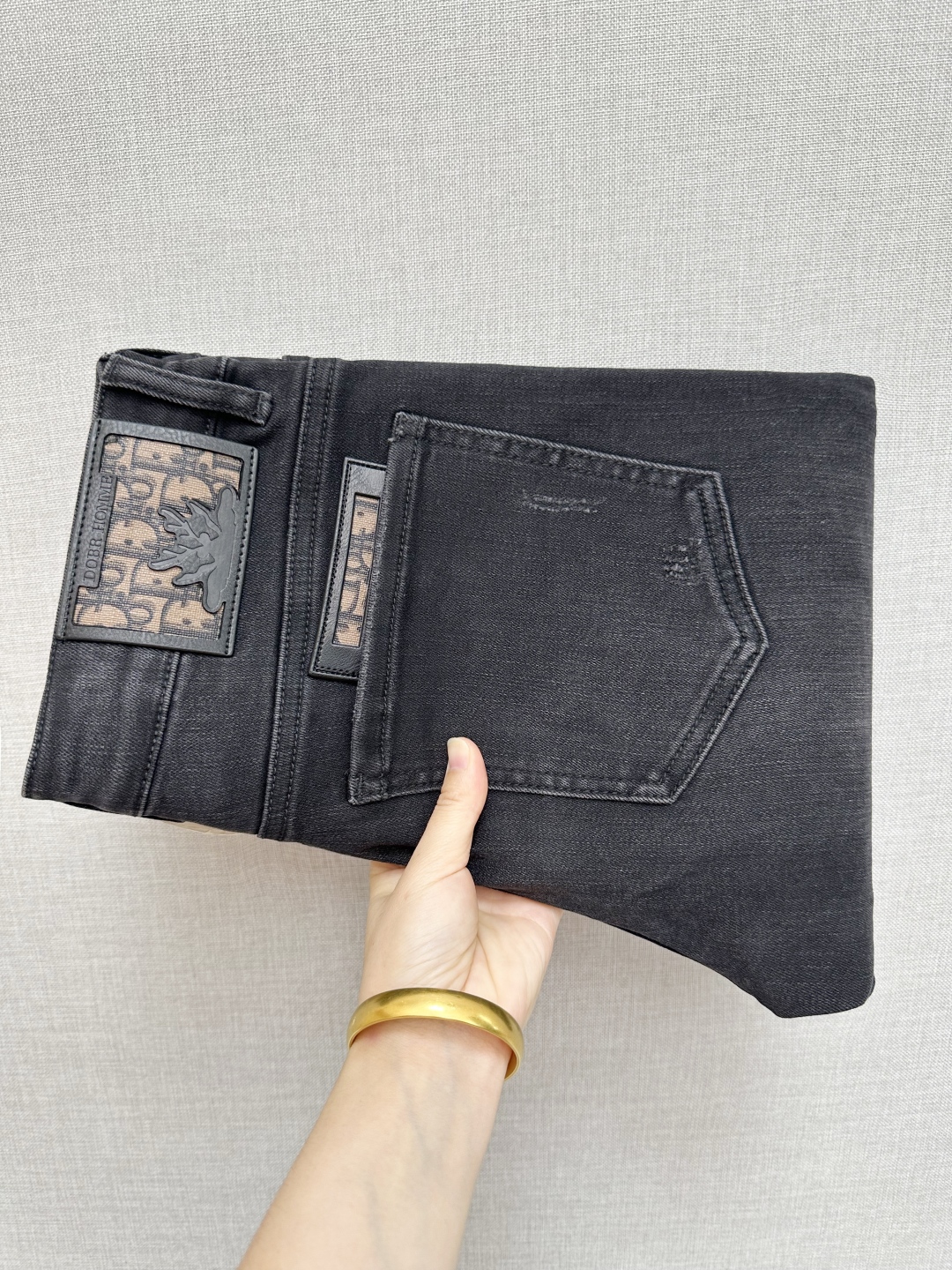 Dior Homme Distressed Denim Jeans with Signature Logo Patch - Stylish & Comfortable 3 Dior Homme Distressed Denim Jeans with Signature Logo Patch - Stylish & Comfortable