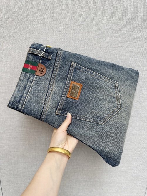 Gucci Men's Original Water Wash Denim Jeans With Letter Logo 1 Gucci Men's Original Water Wash Denim Jeans With Letter Logo