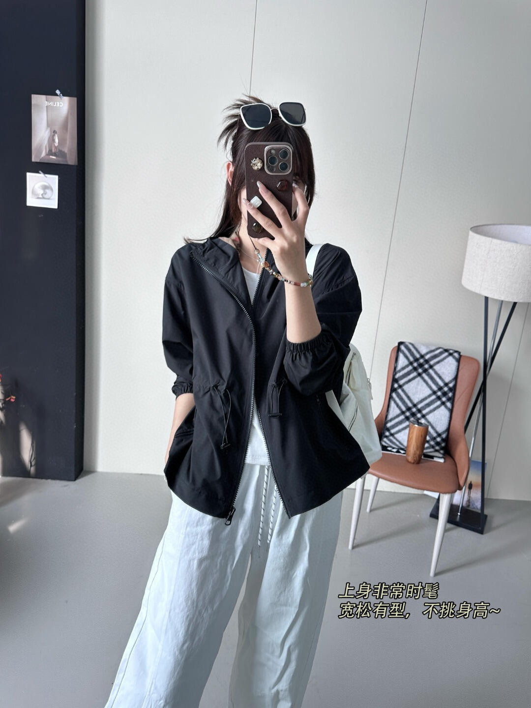 BURBERRY nylon windbreaker, lightweight hooded jacket with zipper and mesh panels. Two colors, sizes S-XXL. Ready to ship.-Big cat