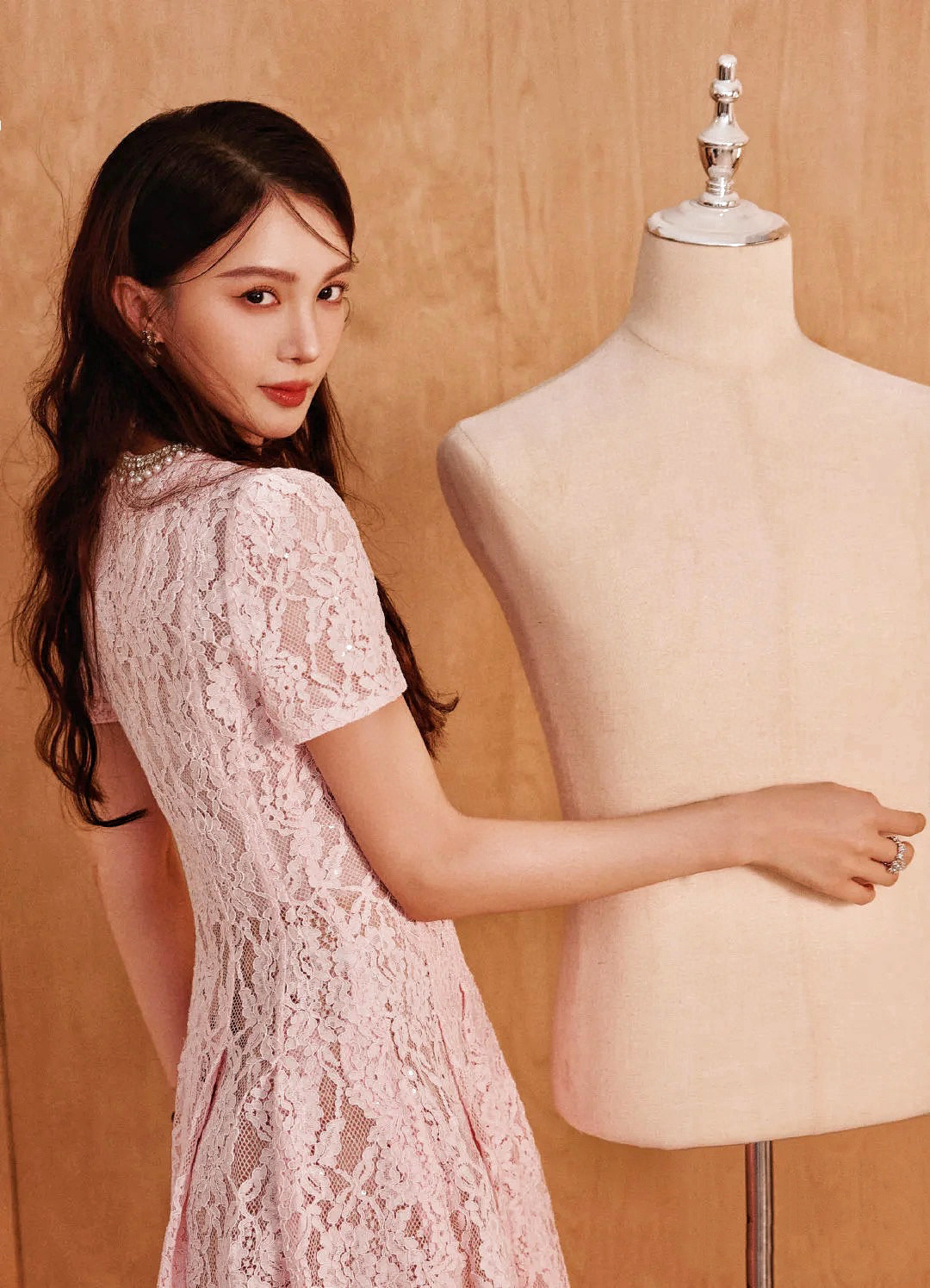 Elegant Pink Lace Dress with Pearl and Diamond Embellishments - Summer Ready 10 cmp a1745164474970 1741