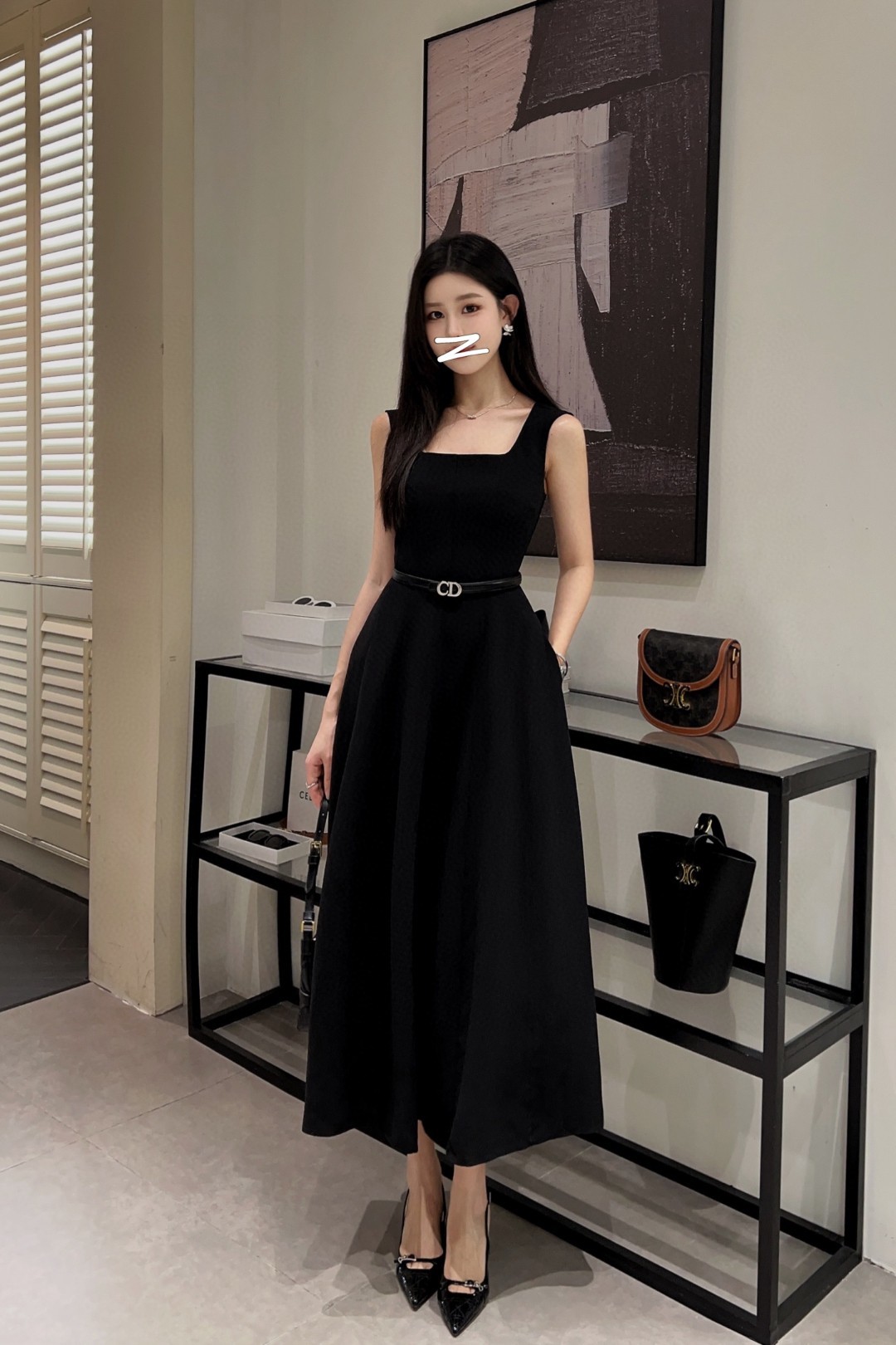 Elegant Black Slip Dress: Hepburn Style, Ankle Length, Slim A-Line Fit 9 cmp a1746287945663 4056