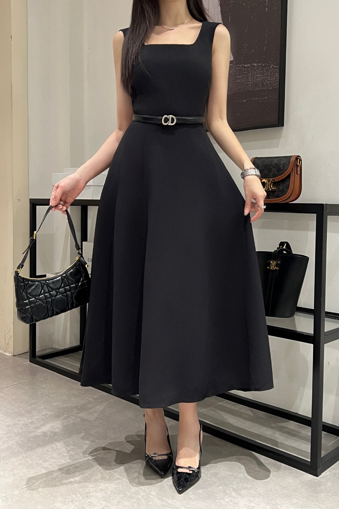 Elegant Black Slip Dress: Hepburn Style, Ankle Length, Slim A-Line Fit 10 cmp a1746287945663 7262