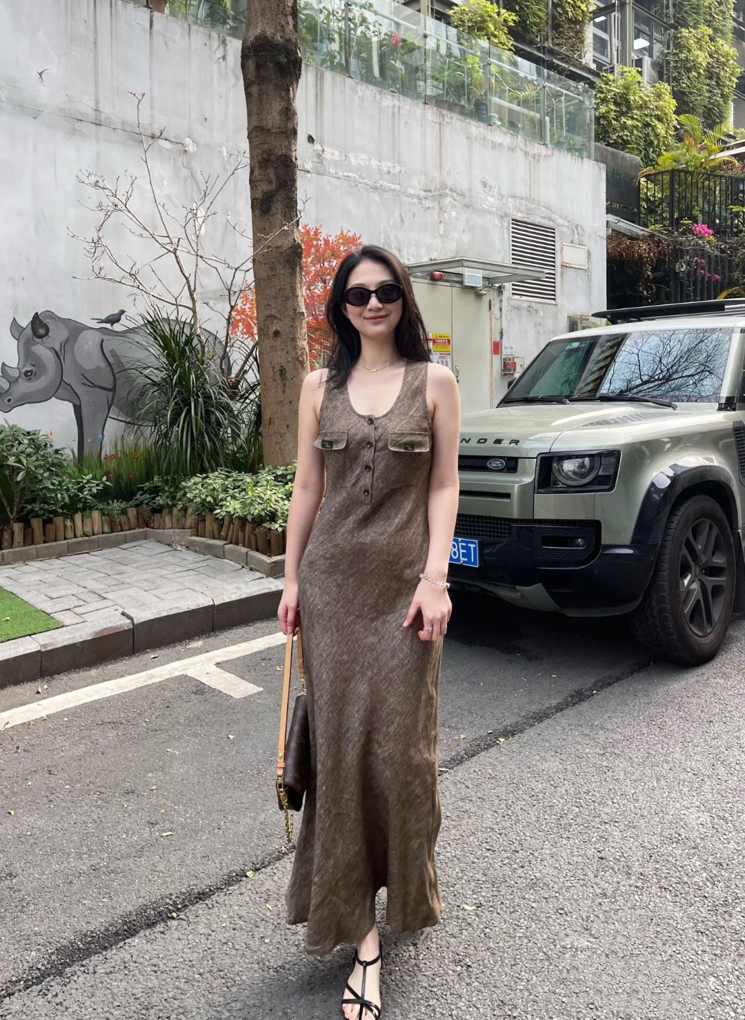 Sleeveless Linen Sundress with Double F Detail - Summer Collection 9 cmp a1746373938268 4255