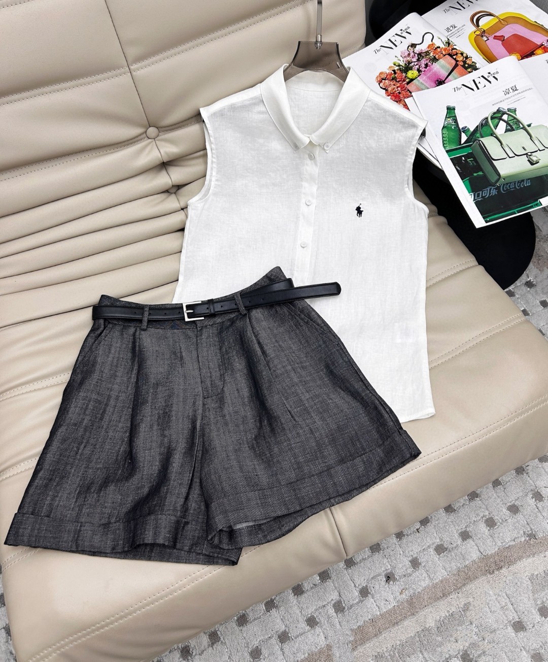 Sleeveless Linen Top and Shorts Set - Fresh Summer Outfit 10 cmp a1748184901421 8842
