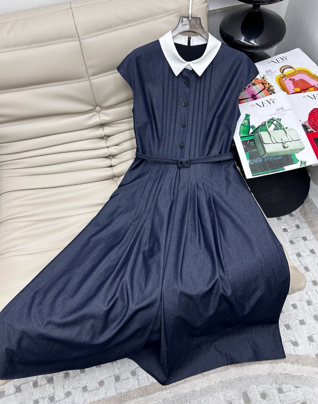 Elegant Doll Collar Color Block Pleated Dress - French Chic Style 10 cmp a1748533767435 2126