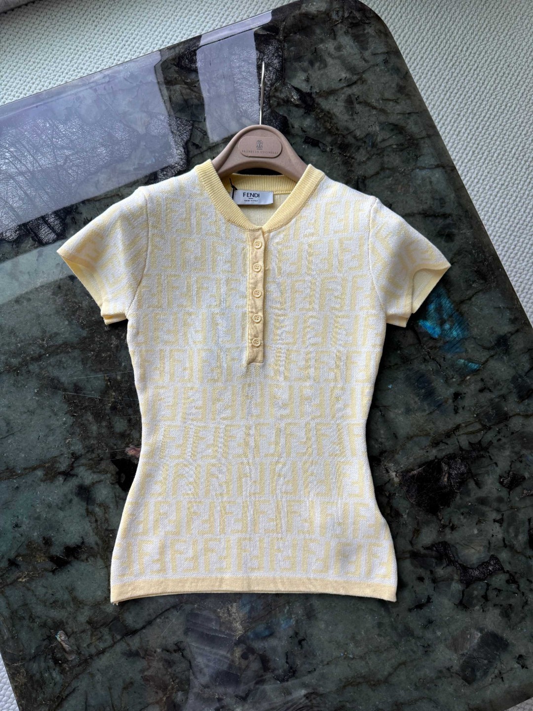 Fendi FF Motif Knit Short Sleeve Top - Stylish & Comfortable 8 cmp a1748618836165 8761