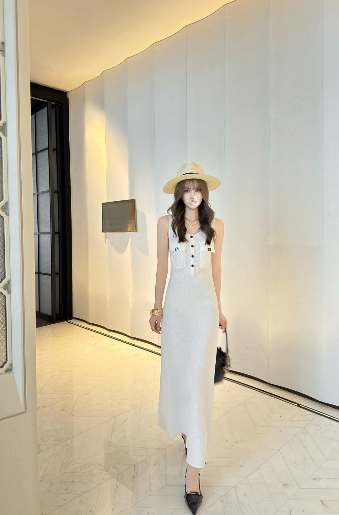 Elegant Linen U-Neck Sleeveless Midi Dress - Flared Hem, Fitted Waist 8 cmp a1748793162100 7020