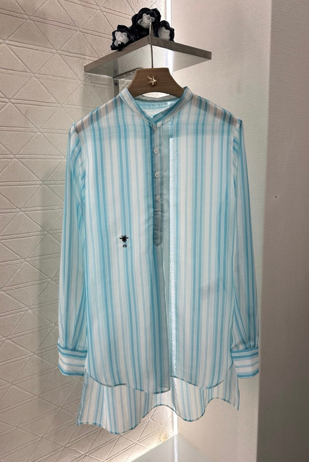 Dior Striped Embroidered Shirt - Comfortable Silk Cotton, Relaxed Fit 9 cmp a1749052110668 6687