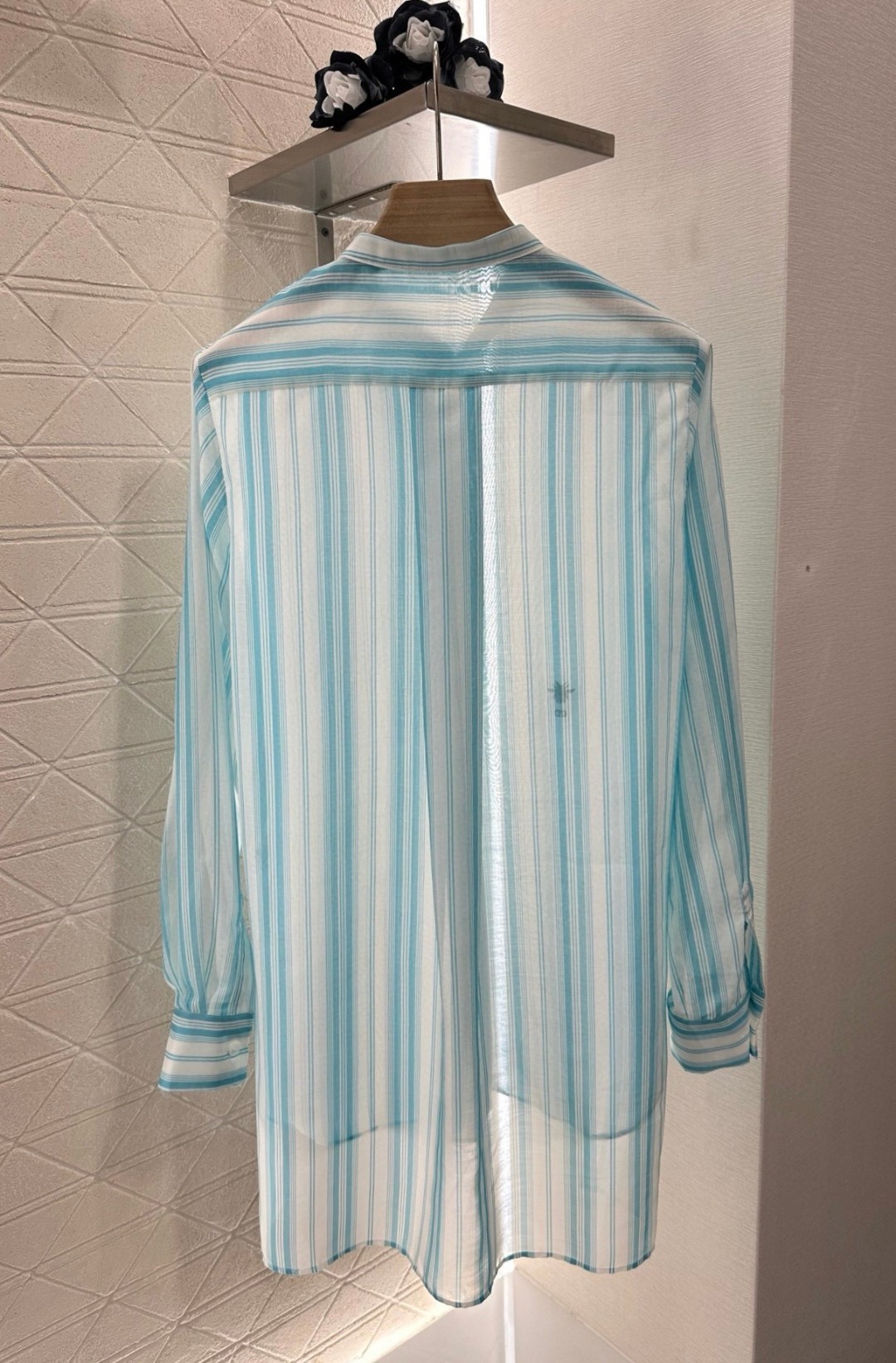 Dior Striped Embroidered Shirt - Comfortable Silk Cotton, Relaxed Fit 10 cmp a1749052110669 8846