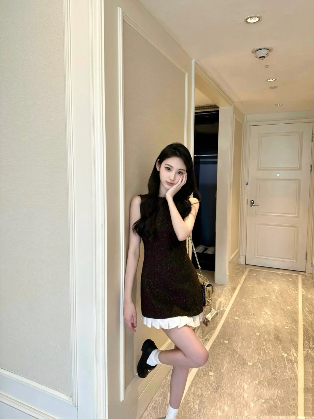 Elegant Wool Blend Vest Dress - Chic Sleeveless Mini Dress with Pleated Detail 9 cmp a1754062461791 6360