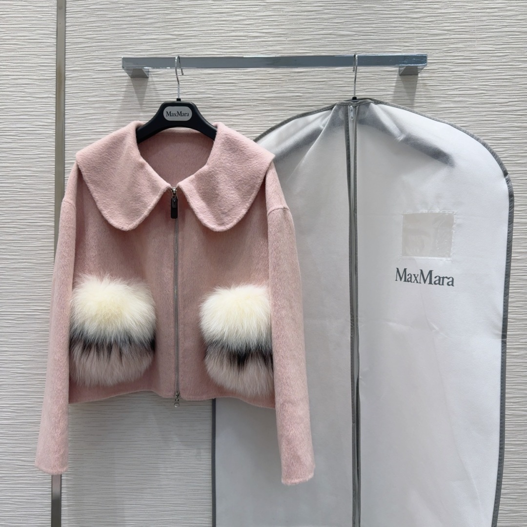 Elegant Fox Fur Trim Wool Cashmere Coat - Max Mara Inspired 9 cmp a1757087717176 4500