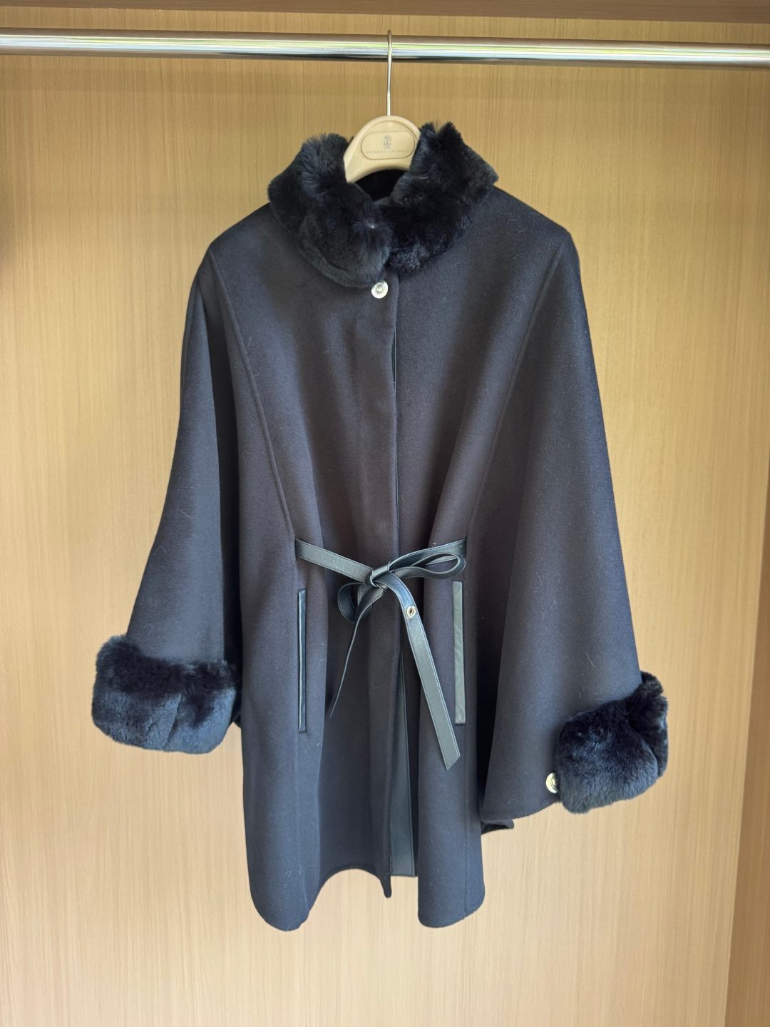 Elegant Wool Blend Cape Coat with Faux Fur Collar - 9 Colors Available 10 cmp a1758210050481 6160