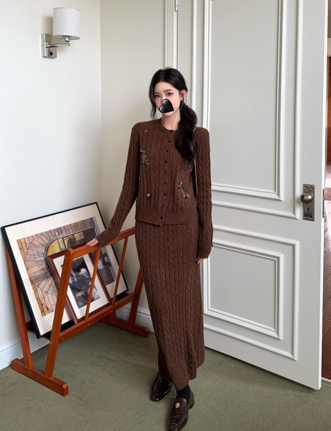 Elegant Wool Blend Cardigan & A-Line Skirt Set with Beaded Detail 9 cmp a1761926279473 5175