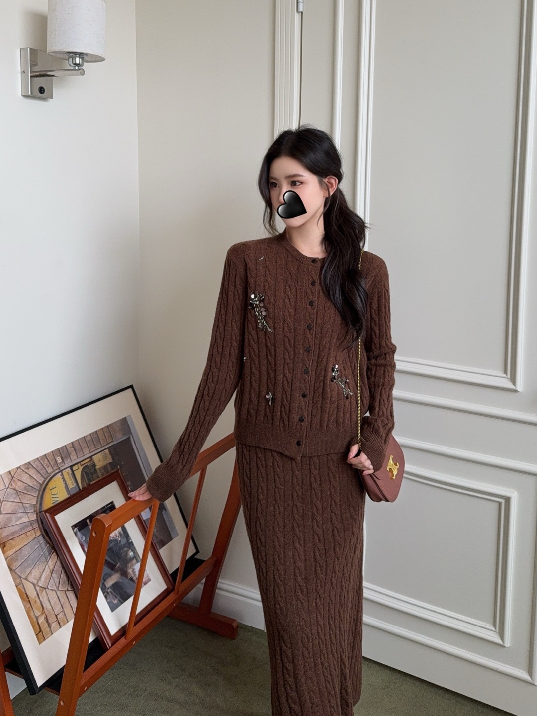 Elegant Wool Blend Cardigan & A-Line Skirt Set with Beaded Detail 10 cmp a1761926279474 4207