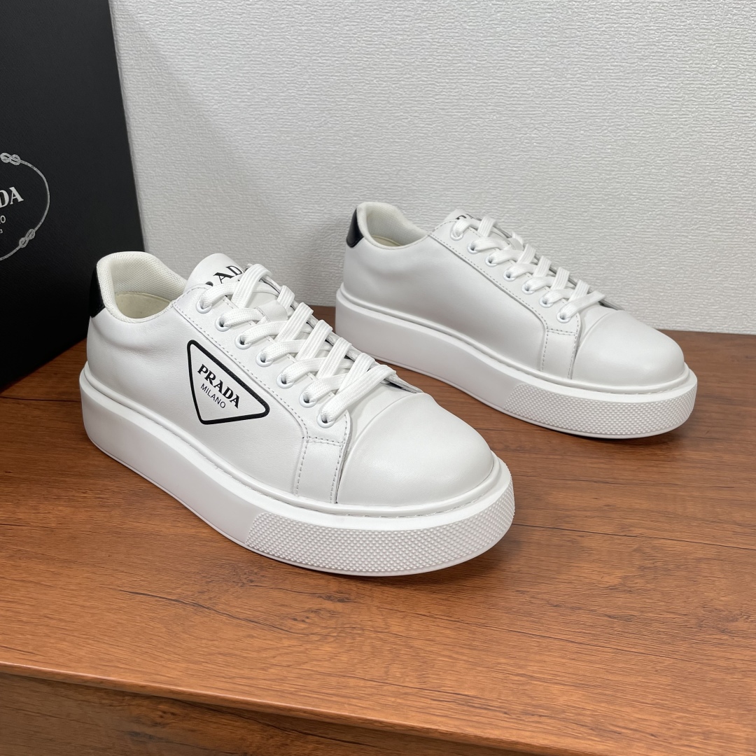Prada Leather Sneakers - Classic Design, Comfortable Fit - White/Black 4 cmp i1740136332941 1916 0 2