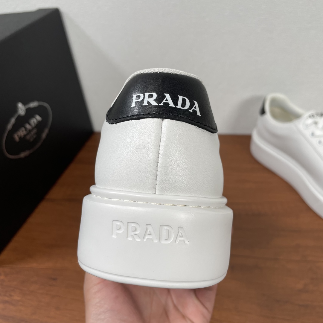 Prada Leather Sneakers - Classic Design, Comfortable Fit - White/Black 6 cmp i1740136332943 4250 0 4