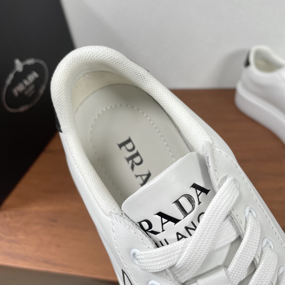 Prada Leather Sneakers - Classic Design, Comfortable Fit - White/Black 8 cmp i1740136336933 4517 0 6