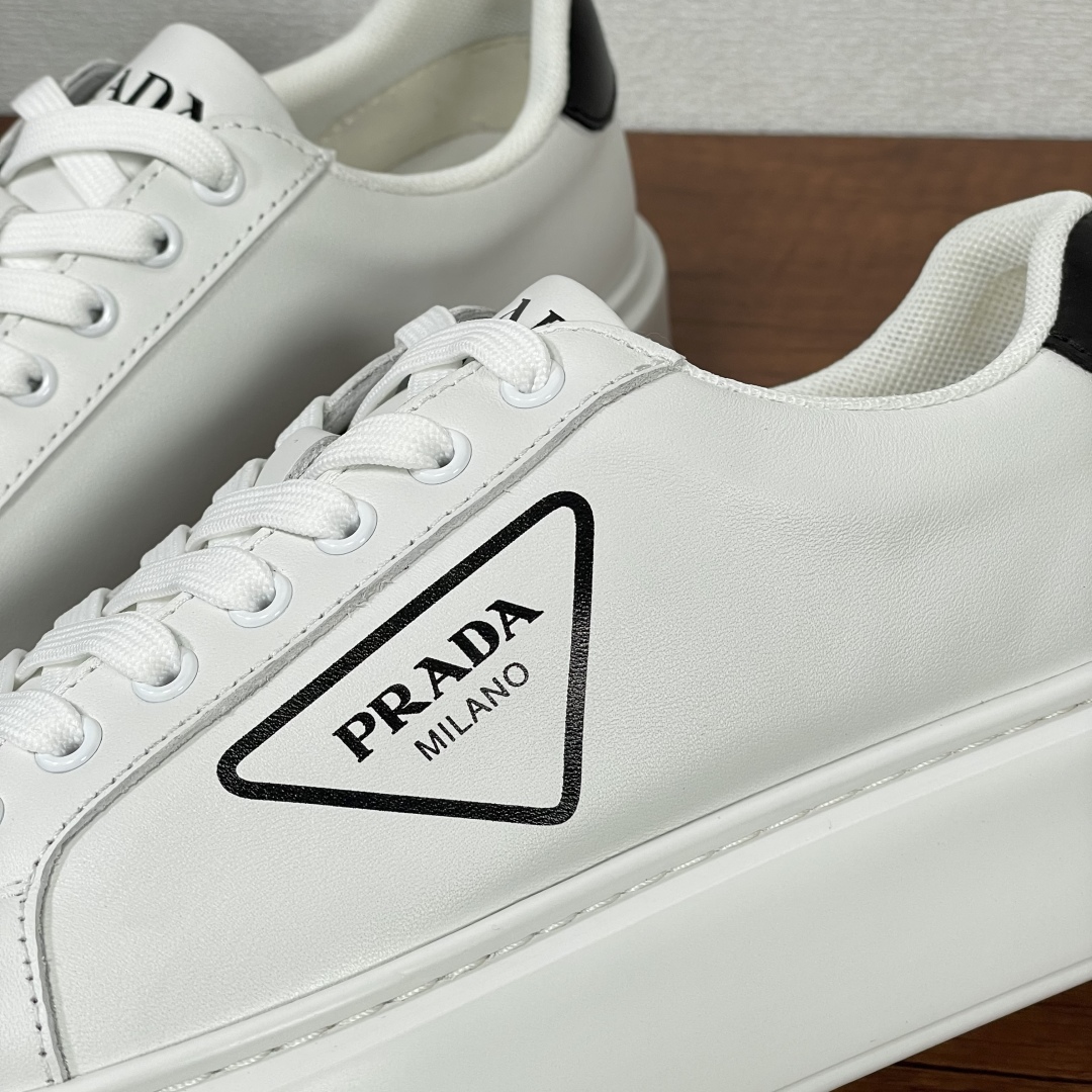 Prada Leather Sneakers - Classic Design, Comfortable Fit - White/Black 9 cmp i1740136336942 3421 0 7
