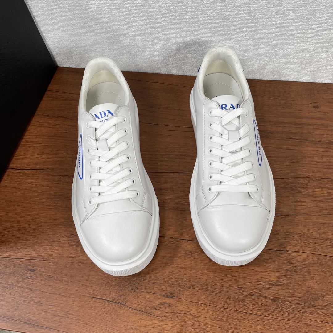 Prada Leather Low-Top Sneakers White/Blue, Size 38-44 | 2EE701-1 3 cmp i1740136443890 5277 0 1