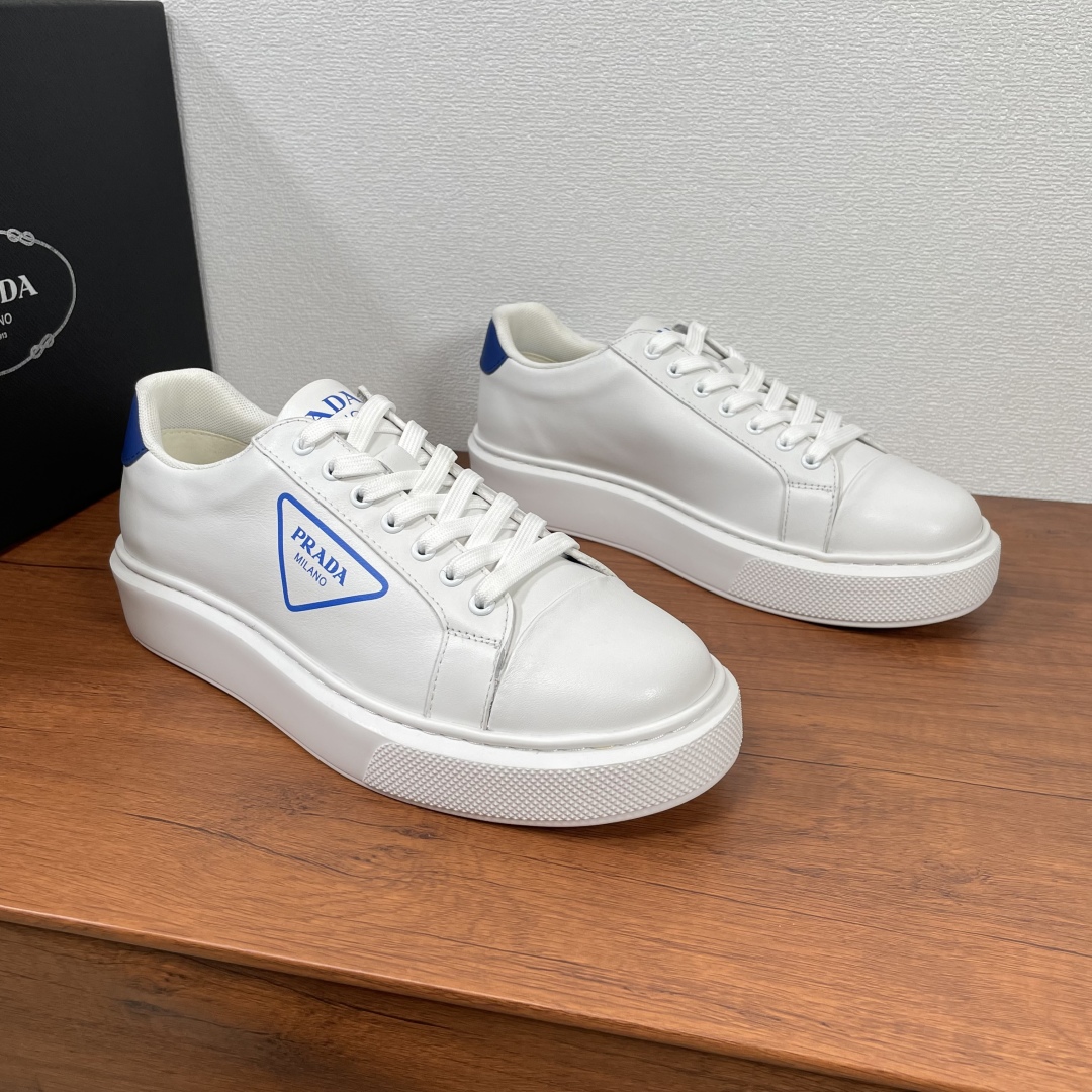 Prada Leather Low-Top Sneakers White/Blue, Size 38-44 | 2EE701-1 4 cmp i1740136443900 2683 0 2
