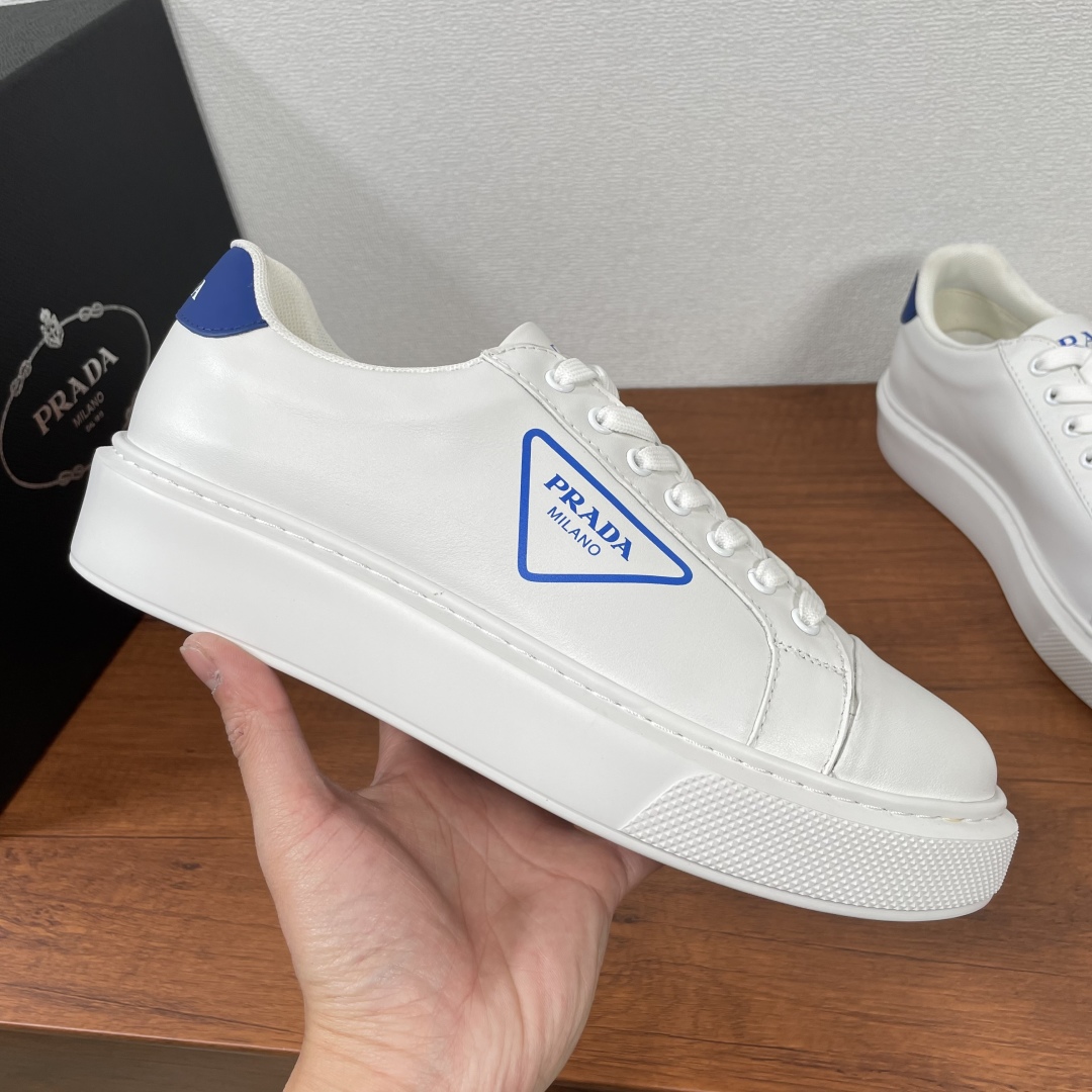 Prada Leather Low-Top Sneakers White/Blue, Size 38-44 | 2EE701-1 5 cmp i1740136443900 9908 0 3