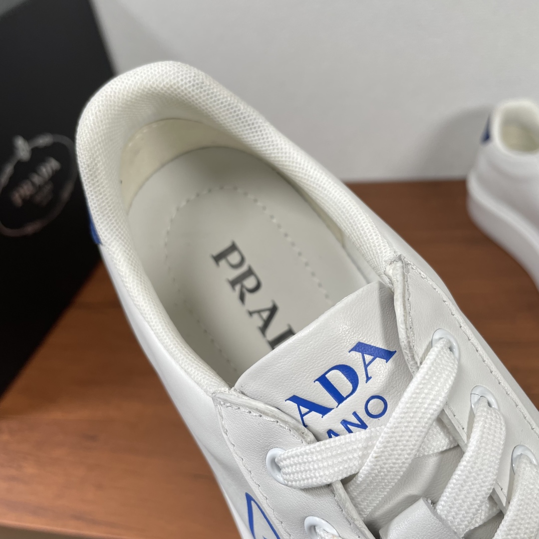 Prada Leather Low-Top Sneakers White/Blue, Size 38-44 | 2EE701-1 8 cmp i1740136446996 9609 0 6