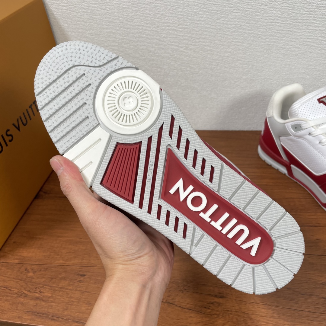 Louis Vuitton Trainer Sneakers in White and Red Leather, Size 39-44 7 cmp i1742039251061 7507 0 5