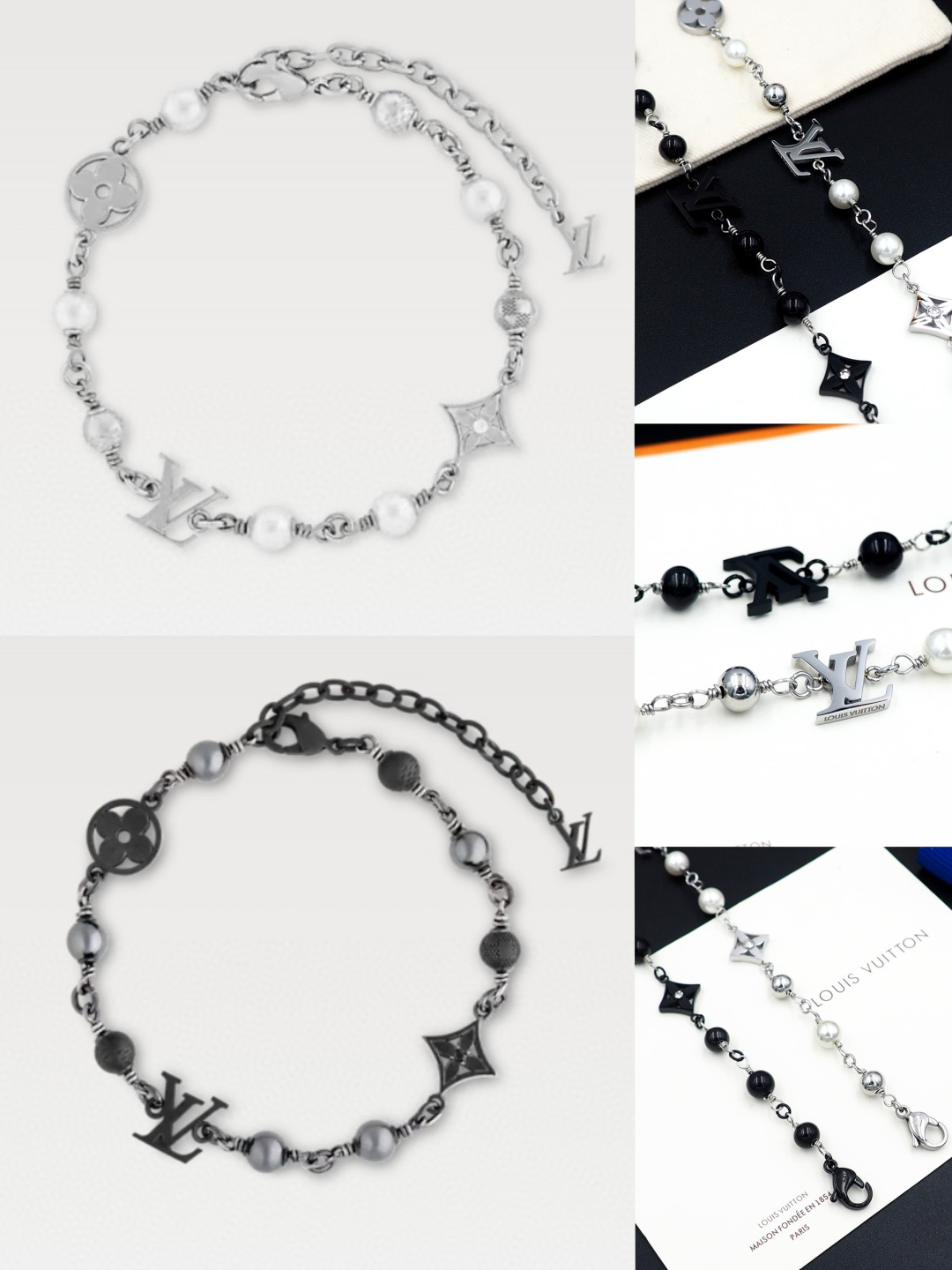 NO:108145,The brand LVPearls bracelet Damier inscription metal beads and Louis Vuitton logo decorations are arranged intertwined on the chain, interpreting the classic style in a calm tone; style can inject brilliant colors into various occasions. Black pearl bracelet XB796-2856, jewelry boutique, louis vuitton, louis vuitton, louis vuitton, louis vuitton, louis vuitton, louis vuitton, bracelet19860909批 驴家LVPearls 手链令 Damier铭纹金属珠饰与路易威登标识装饰交错排布于链条,以沉稳色调演绎经典风;范,可为各式场合注入熠熠华彩. 黑色珍珠手链XB796-2856,饰品精品,louis vuitton,louis vuitton,louis vuitton,louis vuitton,bracelet,Jewelry