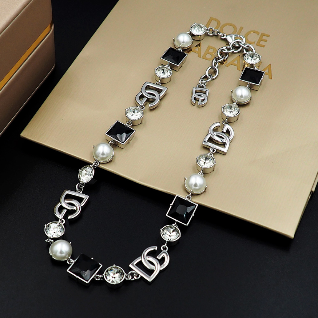¥340 DUJABANA BLACK AND WHITE DIAMOND PEARL NECKLACE - 图片 3