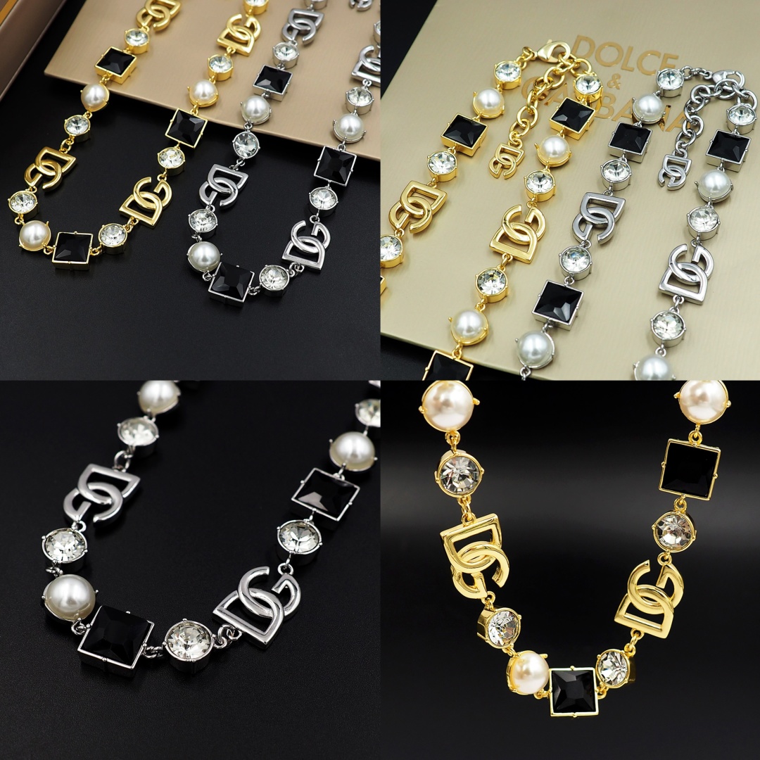 ¥340 DUJABANA BLACK AND WHITE DIAMOND PEARL NECKLACE - 图片 2