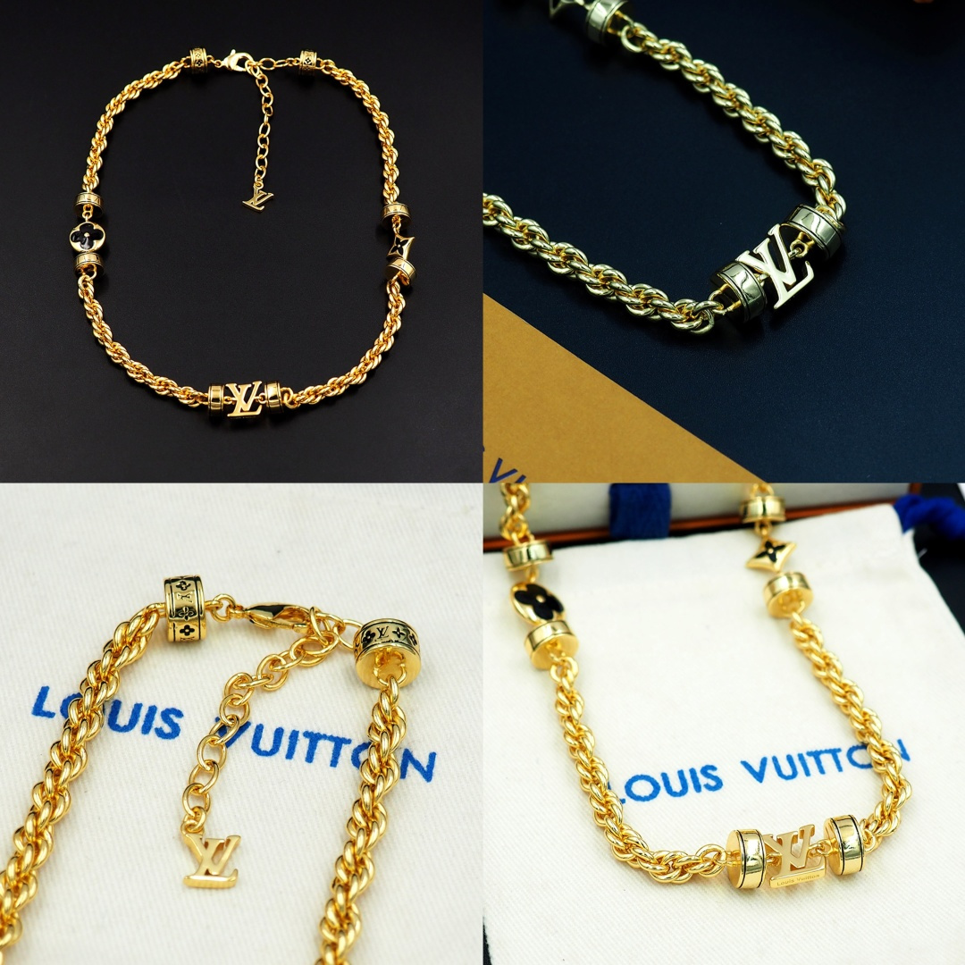 Louis Vuitton 驴家LVWire 项链于意大利匠心制作 以黄铜链环描摹粗绳质感 经做1日处理流露时光摩拳的痕迹
