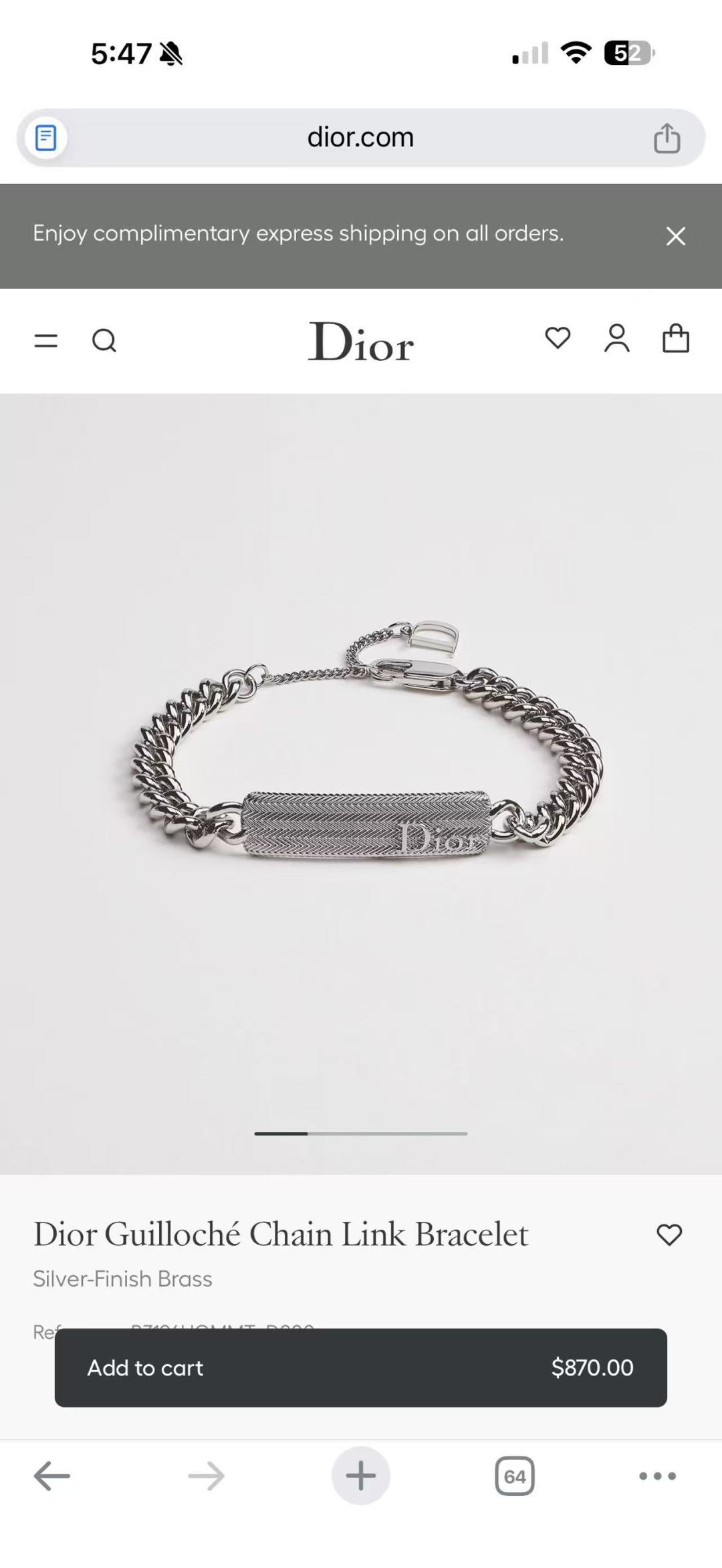 디올 팔찌 135151 Dior Bracelet