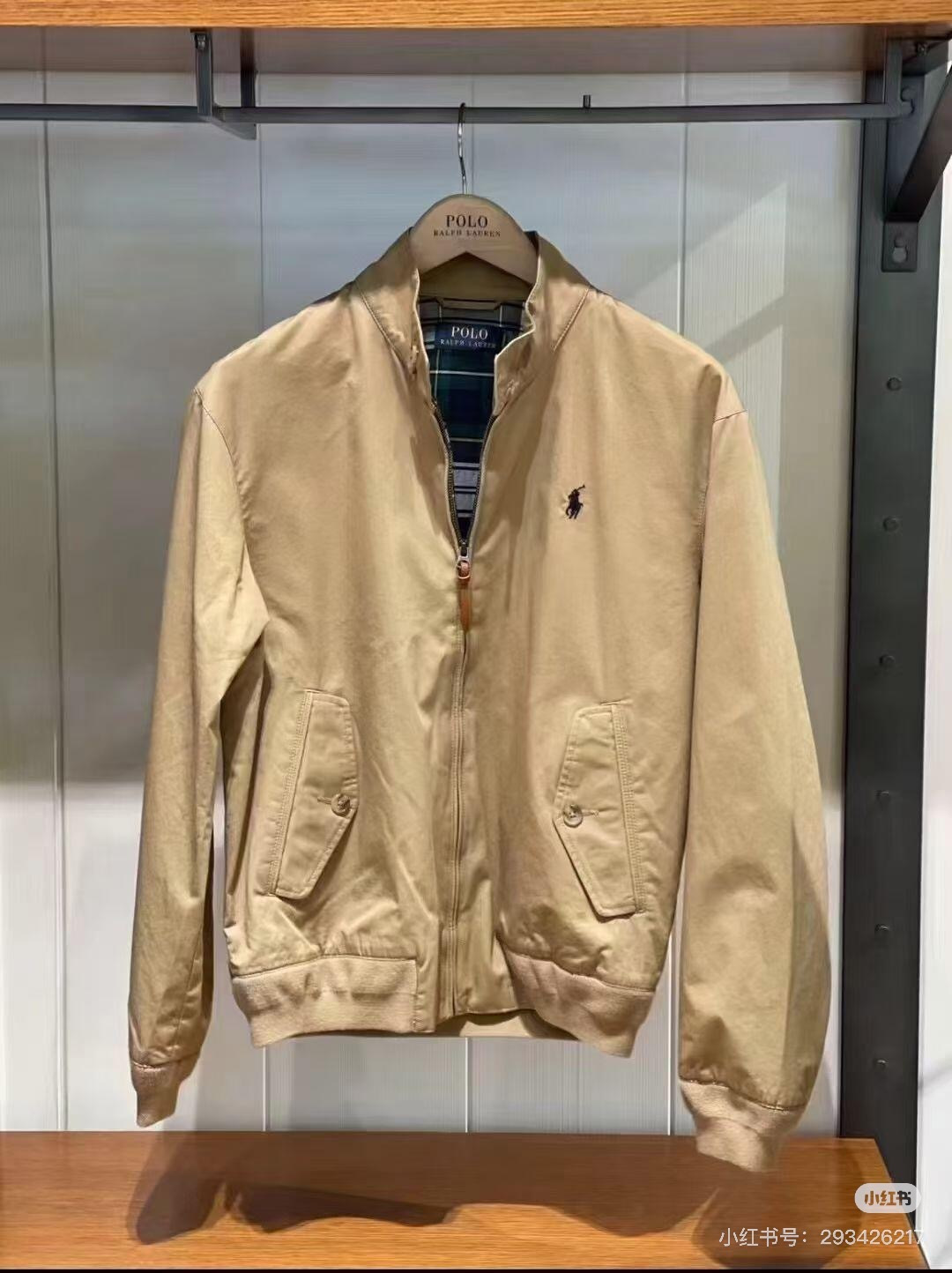 复古风刺绣Ralph lauren哈灵顿斜纹水洗棉夹克