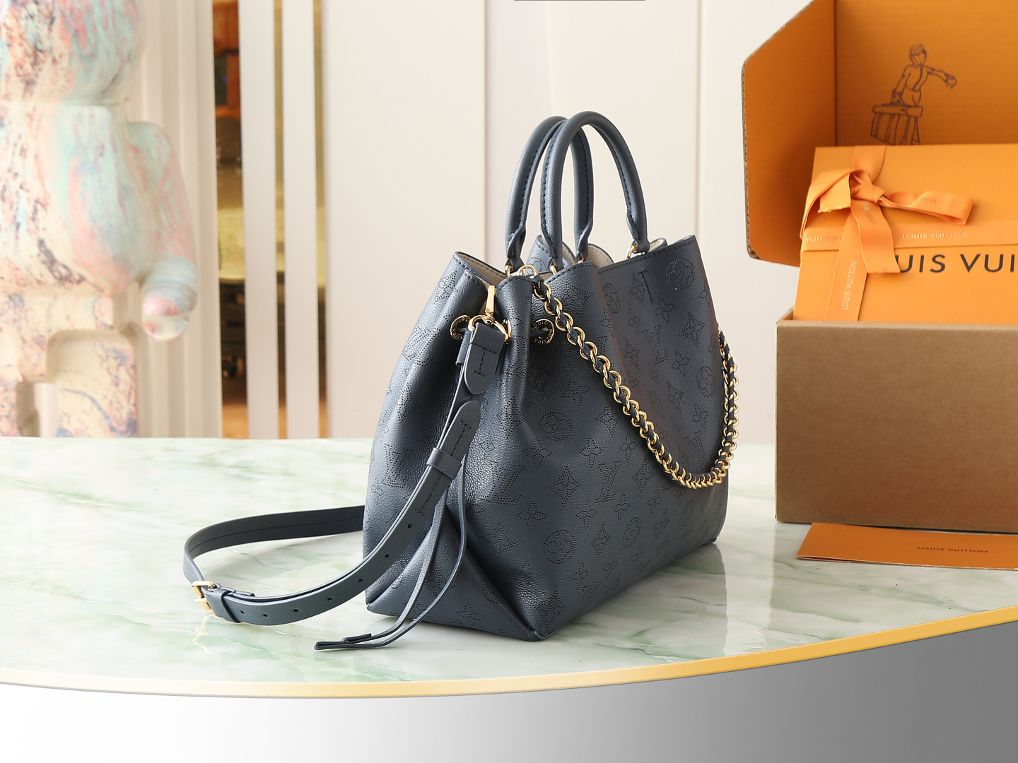 【顶级原单 独家实拍】M14316深蓝/镂空 全皮链条包手提包 Bella Tote Ys 手袋 本款