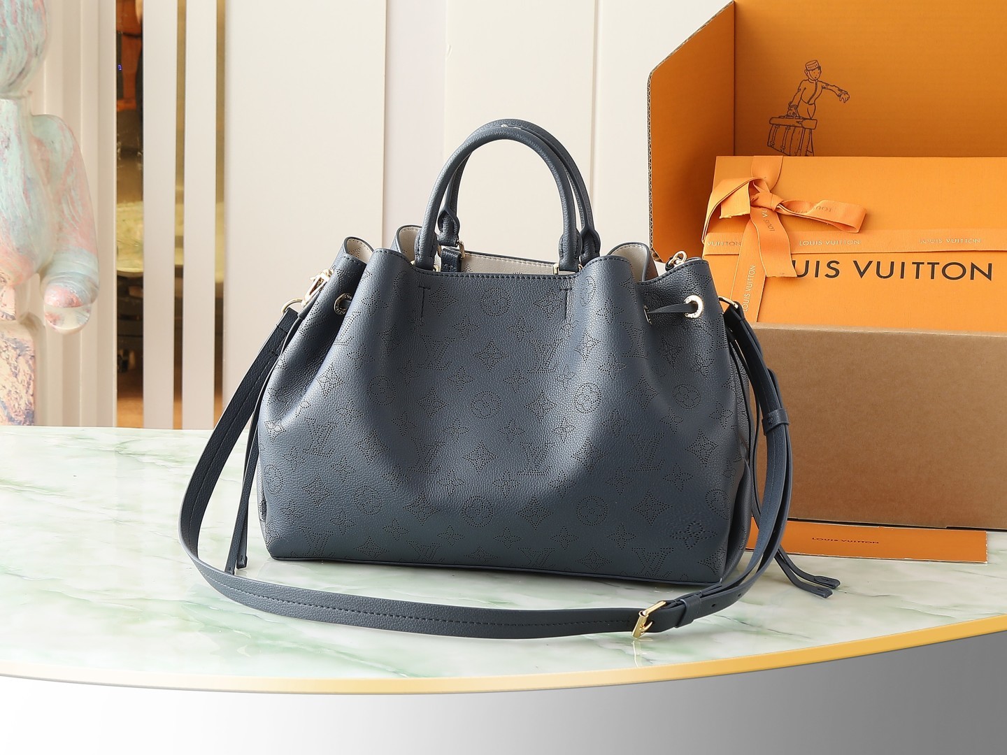 【顶级原单 独家实拍】M14316深蓝/镂空 全皮链条包手提包 Bella Tote Ys 手袋 本款