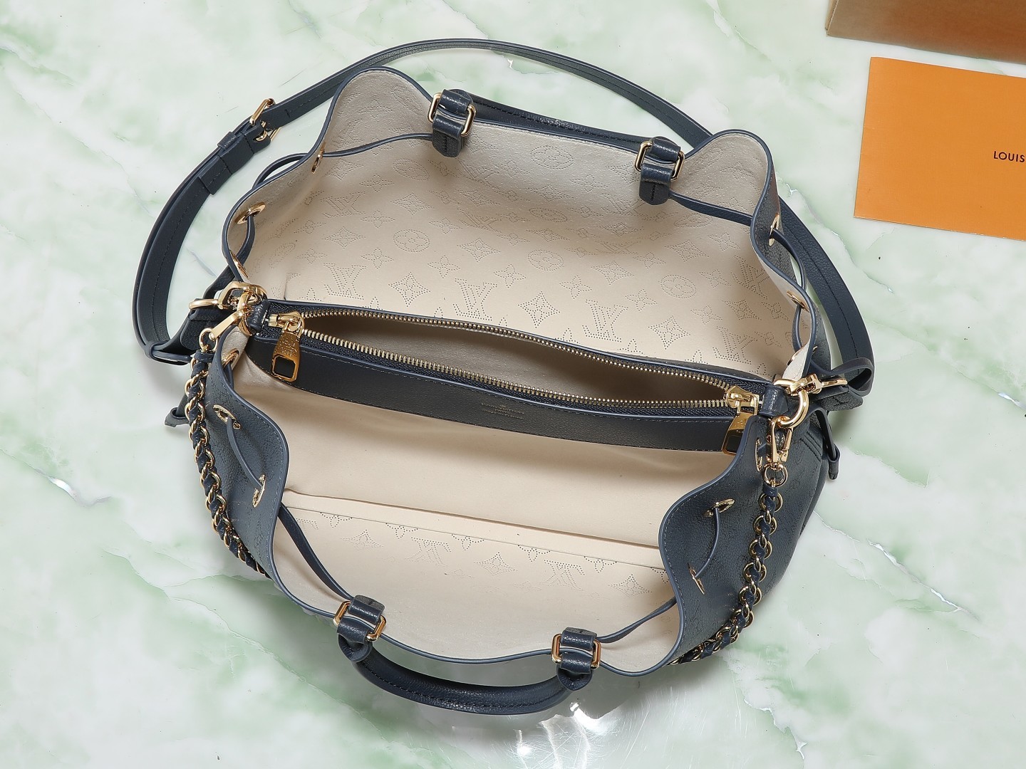 【顶级原单 独家实拍】M14316深蓝/镂空 全皮链条包手提包 Bella Tote Ys 手袋 本款